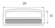 Slim Flexible Strip Light 25mm dimensions