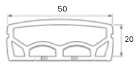 Wide Flexible Strip Light 50mm dimensions