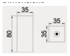 Square Wall Light, Single Direction 35×35×80mm dimensions