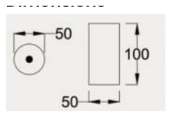 Cylinder Wall Light, Single Direction 50D×100mm dimensions