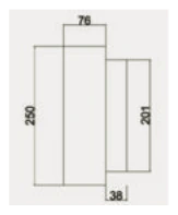 Tall Square Wall Light, Single Direction dimensions