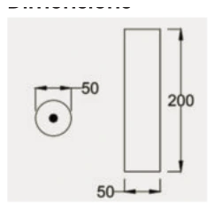 Cylinder Wall Light 50D×200mm dimensions