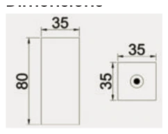Angled Square Wall Light, Single 35×35×80mm dimensions