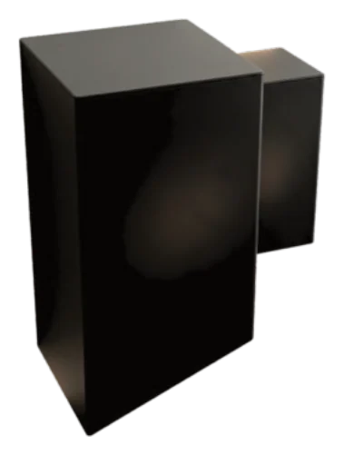 Angled Square Wall Light, Single 50×50×100mm