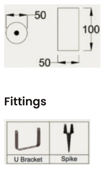 Garden Spike Uplight, Round dimensions