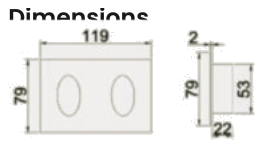 Recessed Step Light, Double Slot dimensions