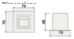 Angled Step Light, Square 70×70 mm dimensions