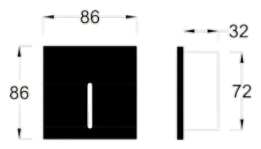 Angled Step Light, Slim Slot dimensions