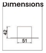 Square Slab Ready Recessed Downlight dimensions