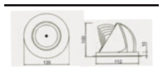 LUX Adjustable Recessed Spotlight EX16 135DX10 dimensions