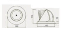 LUX Adjustable Recessed Spotlight EX16 165DX10 dimensions