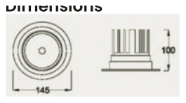 LUX Round Gimbal Recessed Spotlight dimensions