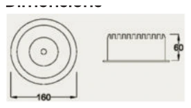 LUX Round Recessed Downlight EK23 dimensions