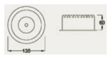 LUX Round Recessed Downlight EK24 dimensions
