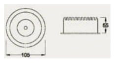 LUX Round Trim Free Recessed EK25 dimensions