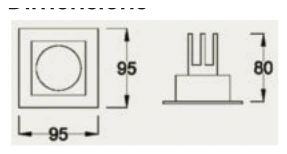 LUX Square Gimbal Recessed Spotlight dimensions