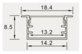 Slim Architectural Strip CN530B dimensions