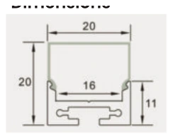 Square Surface Linear Profile dimensions