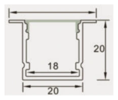Slim Architectural Strip CN122B dimensions