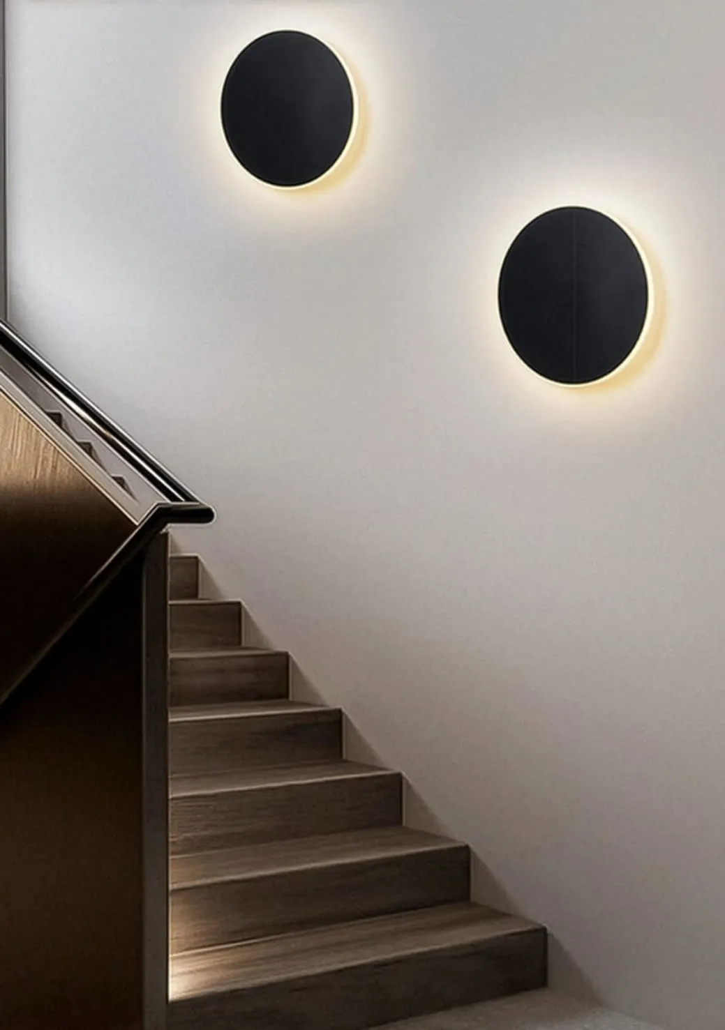 Round Backlit Wall Light in use