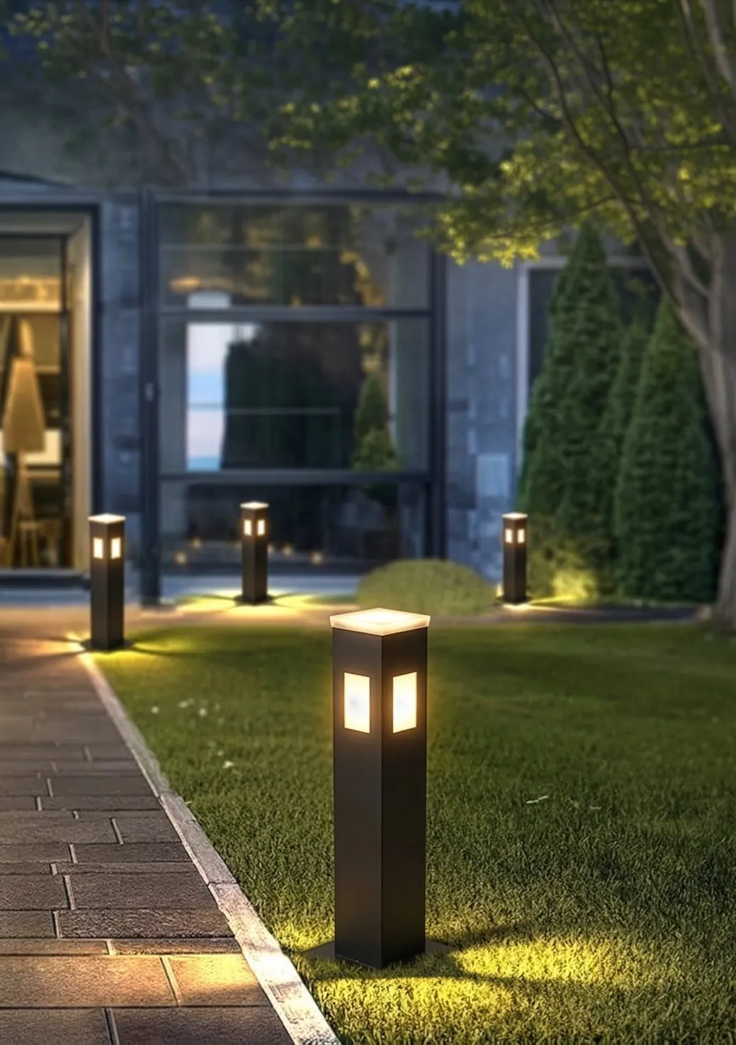 Bollard Light, Square in use