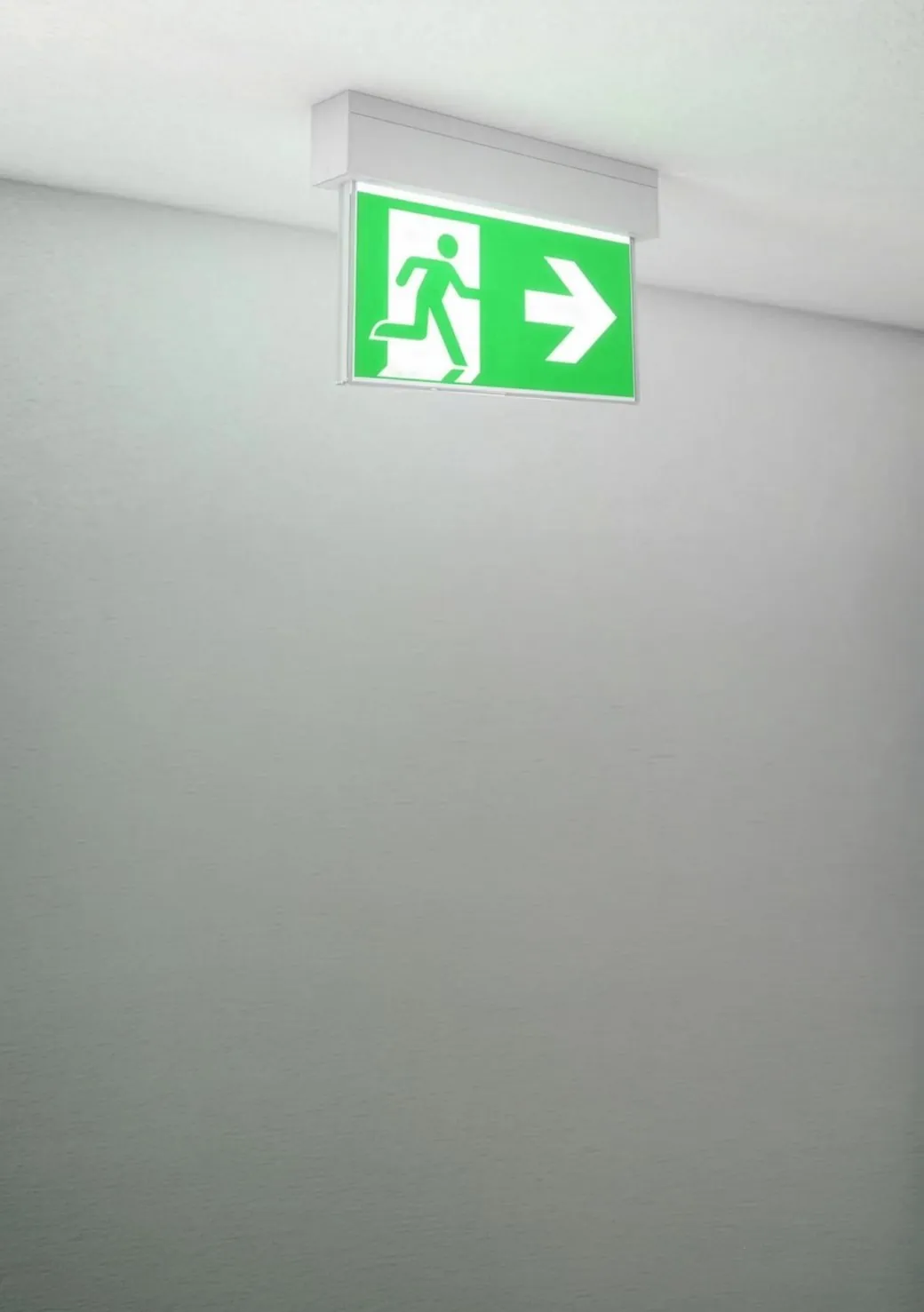 Emergency Exit Sign with Battery Pack in use